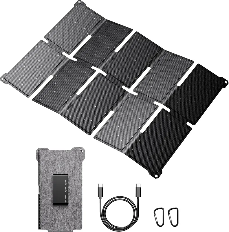 BigBlue Cargador Solar Portátil 35W con Carga Rápida USB-A y PD 25W USB-C para A…