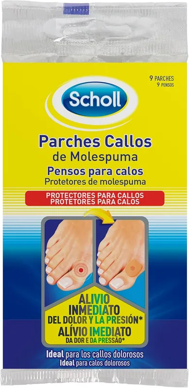Scholl Parches Callos de Molespuma, Negro, Estándar, 9 Unidades