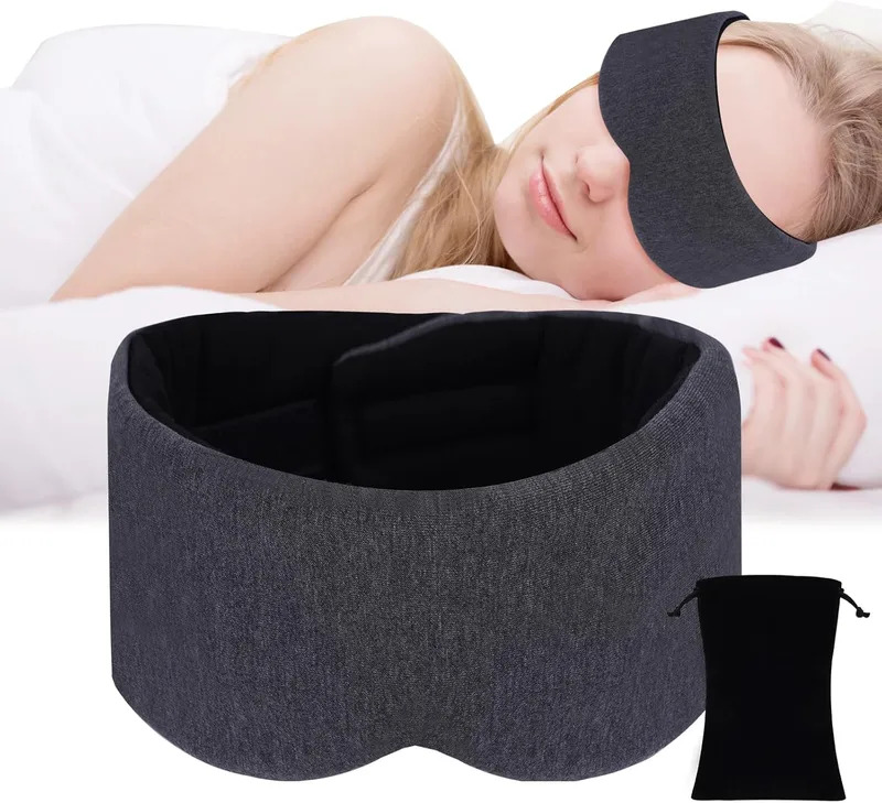 ACWOO Antifaz para Dormir, Máscara de Ojos para Dormir Cotton con Bolsa Viaje, S…