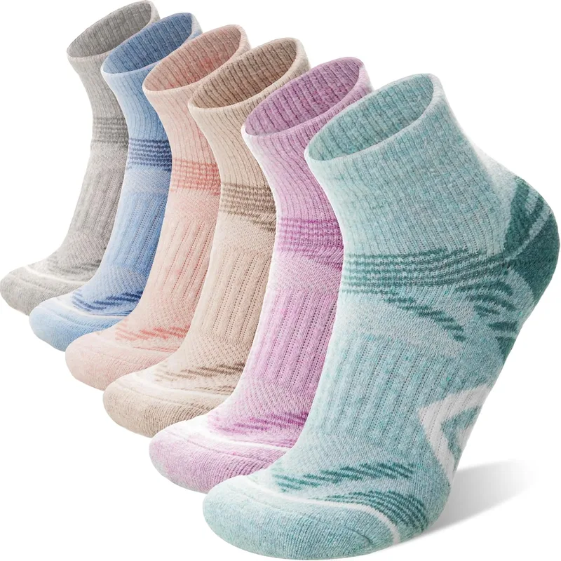 ANTSANG 6 Pares de Calcetines de Tobillo de Lana Merino para Correr Senderismo C…