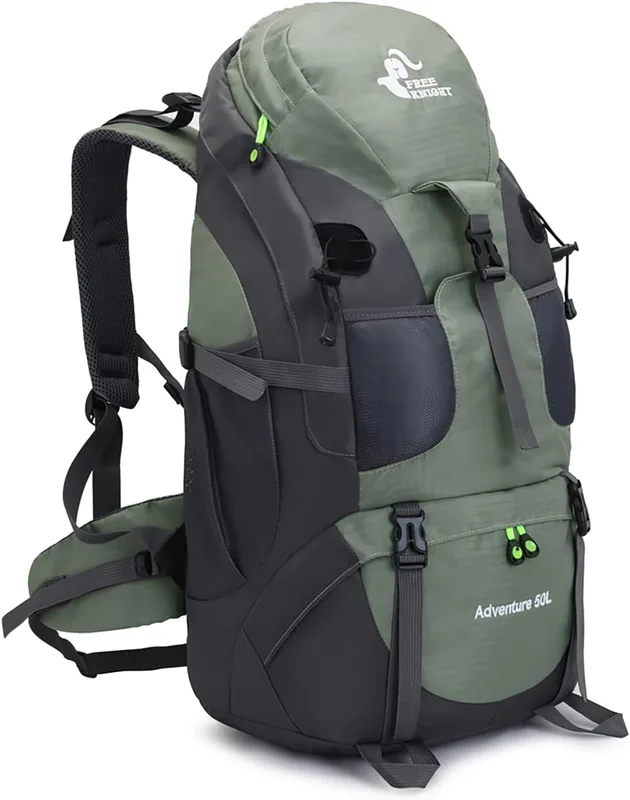 Bseash 50L Mochila de senderismo ligera y resistente al agua, mochila de deporte…