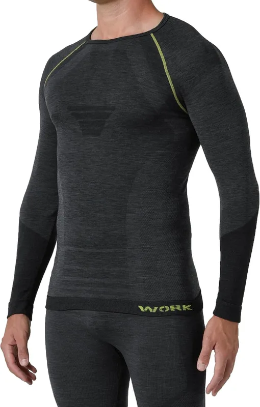 Camiseta Termica Hombre Manga Larga Lana Merino - Ropa Interior Hombre de Trabaj…