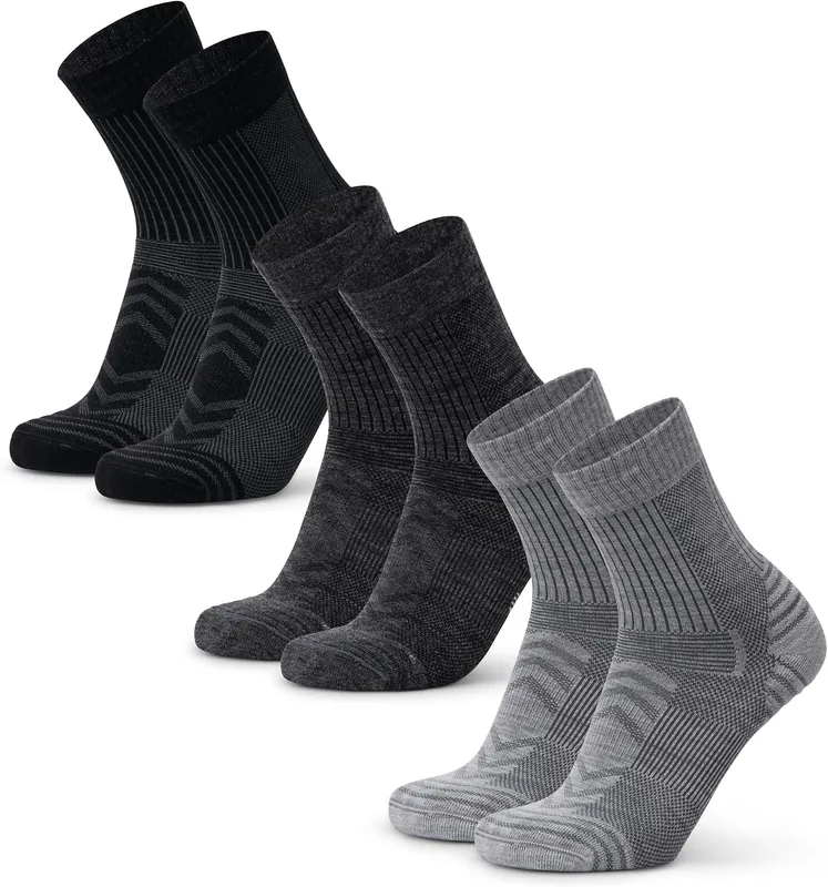 DANISH ENDURANCE Calcetines Senderismo Ligeros, Lana Merino, 3 Pack