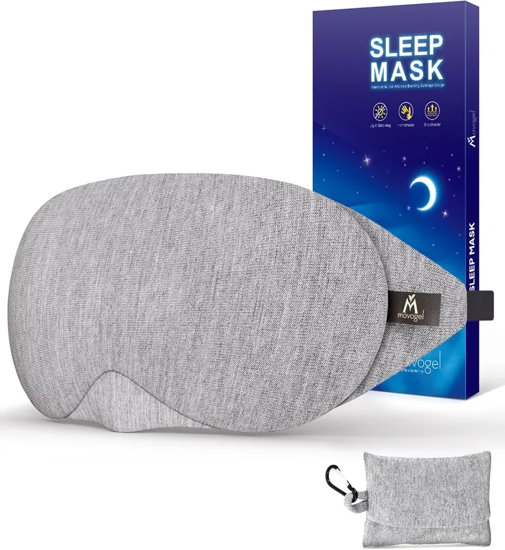 Mavogel Antifaz de algodón para dormir, diseño actualizado, bloqueo de luz con p…