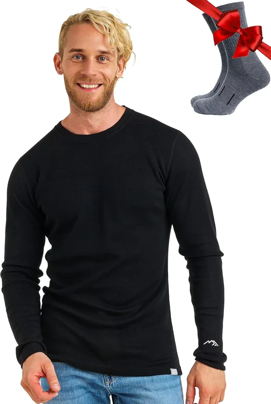 Merino.tech Camiseta Lana Merino Hombre - Deportiva Ropa Térmica 100% Lana Merin…
