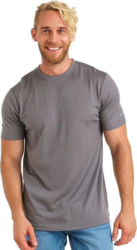 Merino.tech Camiseta Lana Merino Manga Corta Hombre - Camiseta Trekking Hombre L…