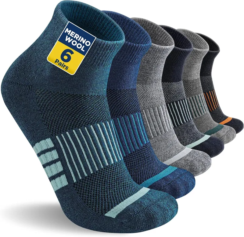 Niofind Pack De 6 Pares De Calcetines De Trekking Unisex De Lana Merino, Calceti…