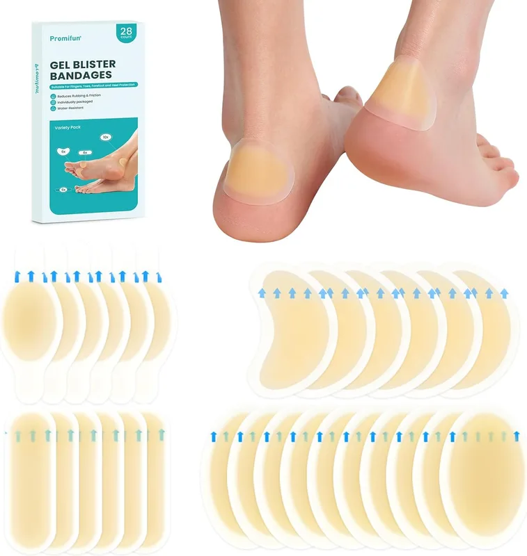 Promifun Almohadillas para ampollas, 28 unidades, resistentes al agua, vendas hi…