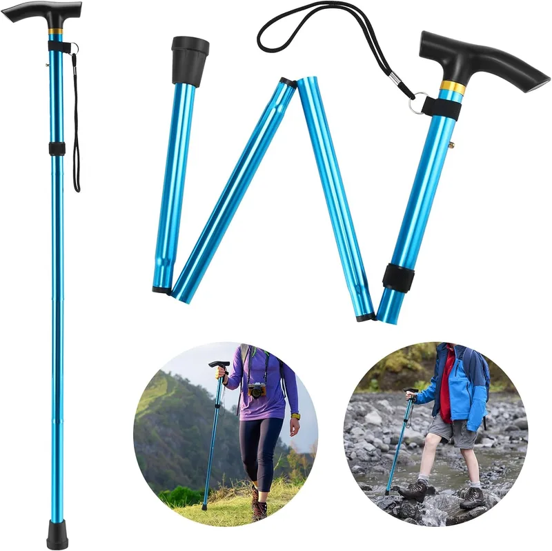 Thlevel 85 a 95 cm Bastón Plegable de Aluminio Ajustable, Bastones para Caminar,…