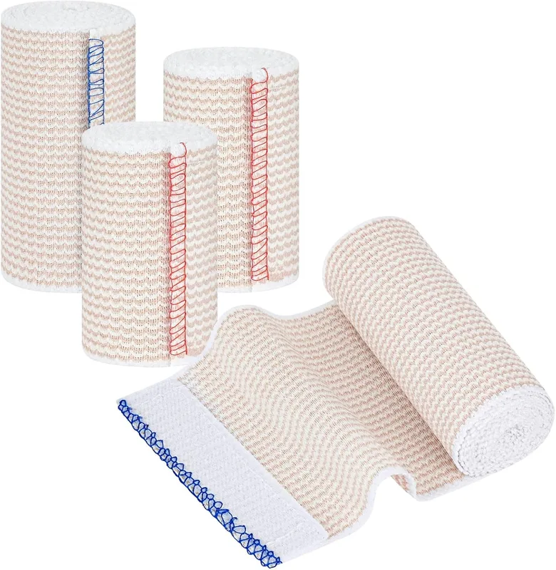 Vendaje Elástico Premium, 4 Rollos Vendaje Tubular Elástico, Elástico de Fijació…