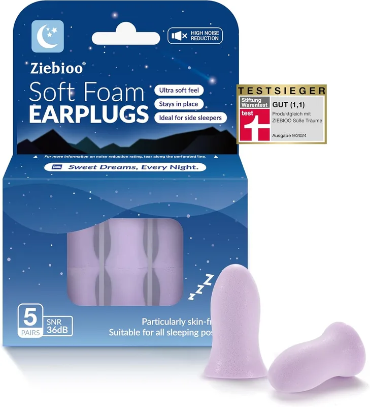 𝐓𝐎𝐏 𝟐𝟎𝟐𝟒 Ziebioo Tapones Oídos Ruido Dormir, diseño ergonómico, SNR de 36…